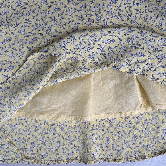 April Cornell Sleeveless Midi Dress Size XL Yellow floral V-Neck Retro - Picture 11 of 12